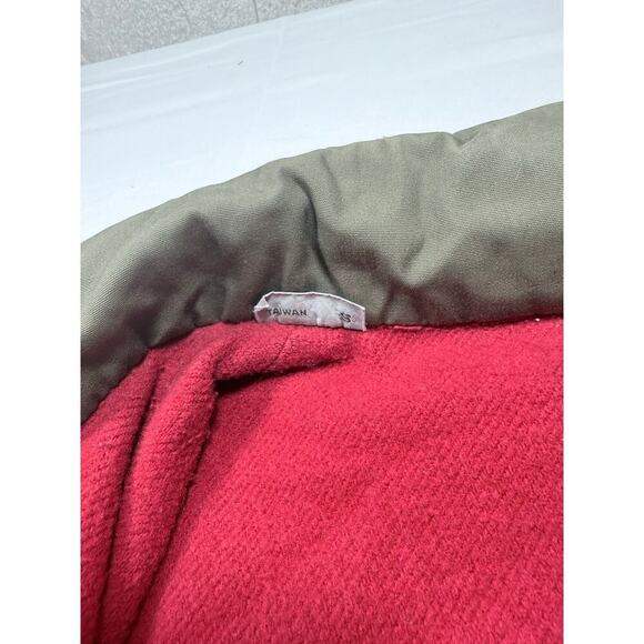 Vintage IZOD Lacoste Bomber Jacket Olive Green Fleece Lined Small - Picture 6 of 8